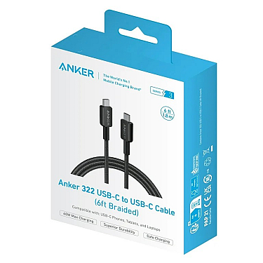 Kabel Anker 322 USB-C to USB-C 6ft braided (A81F6H11)