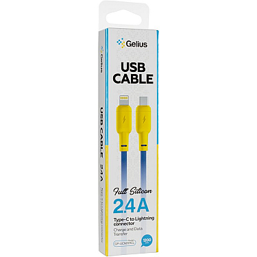 Kabel USB Gelius Full Silicon GP-UCN001 Type-C to Lightning Yellow/Blue