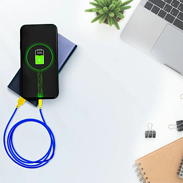 Kabel USB Gelius Full Silicon GP-UCN001 Type-C to Type-C Yellow/Blue