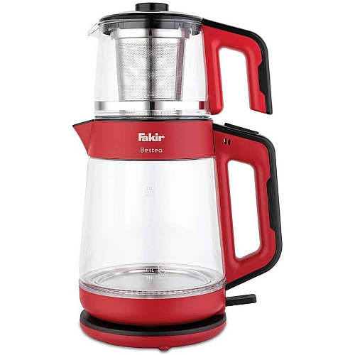 Elektrikli Çaydan Fakir Bestea Glass Black Red