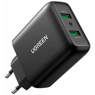 Adapter başlığı UGREEN USB Fast Charger EU (Black)