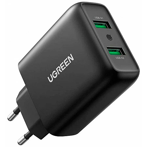 Adapter başlığı UGREEN USB Fast Charger EU (Black)