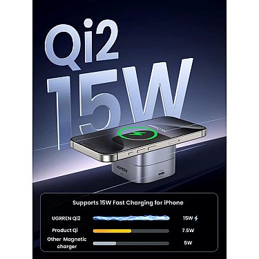 Charger UGREEN 2-in-1 Magnetic Wireless Charger
