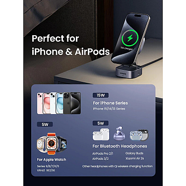 Charger UGREEN 2-in-1 Magnetic Wireless Charger