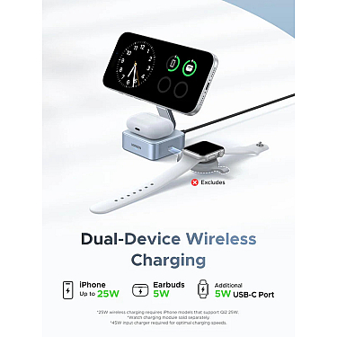 Charger UGREEN 2-in-1 Magnetic Wireless Charger Charger UGREEN 2-in-1 Magnetic Wireless Charger
