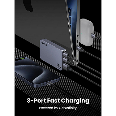 Adapter başlığı UGREEN Nexode Pro 65W 3-Port GaN Ultra-Slim Fast Charger