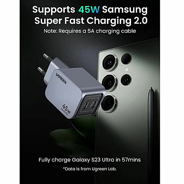 Adapter başlığı UGREEN Nexode Pro 45W Dual USB-C GaN Fast Charger EU