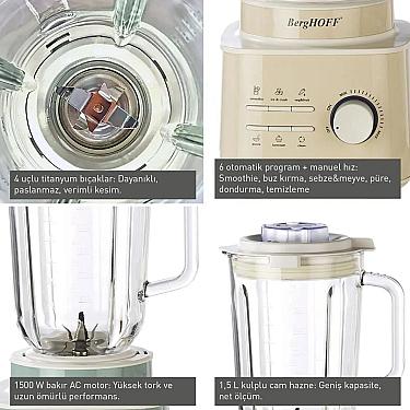 Blender BergHOFF Retro 1500W Cream 7950805