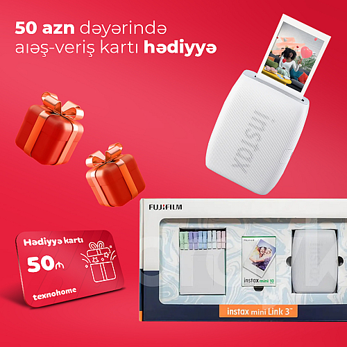 Fotoaparat Fujifilm Instax mini Link3 White-Bundle Box ( 3 aylıq)