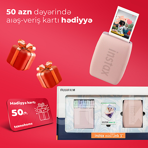 Fotoaparat Fujifilm Instax mini Link3 Pink-Bundle Box ( 3 aylıq)