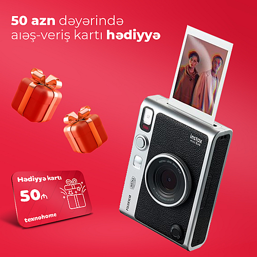 Fotoaparat Fujifilm Instax Mini Evo Black (3 aylıq)