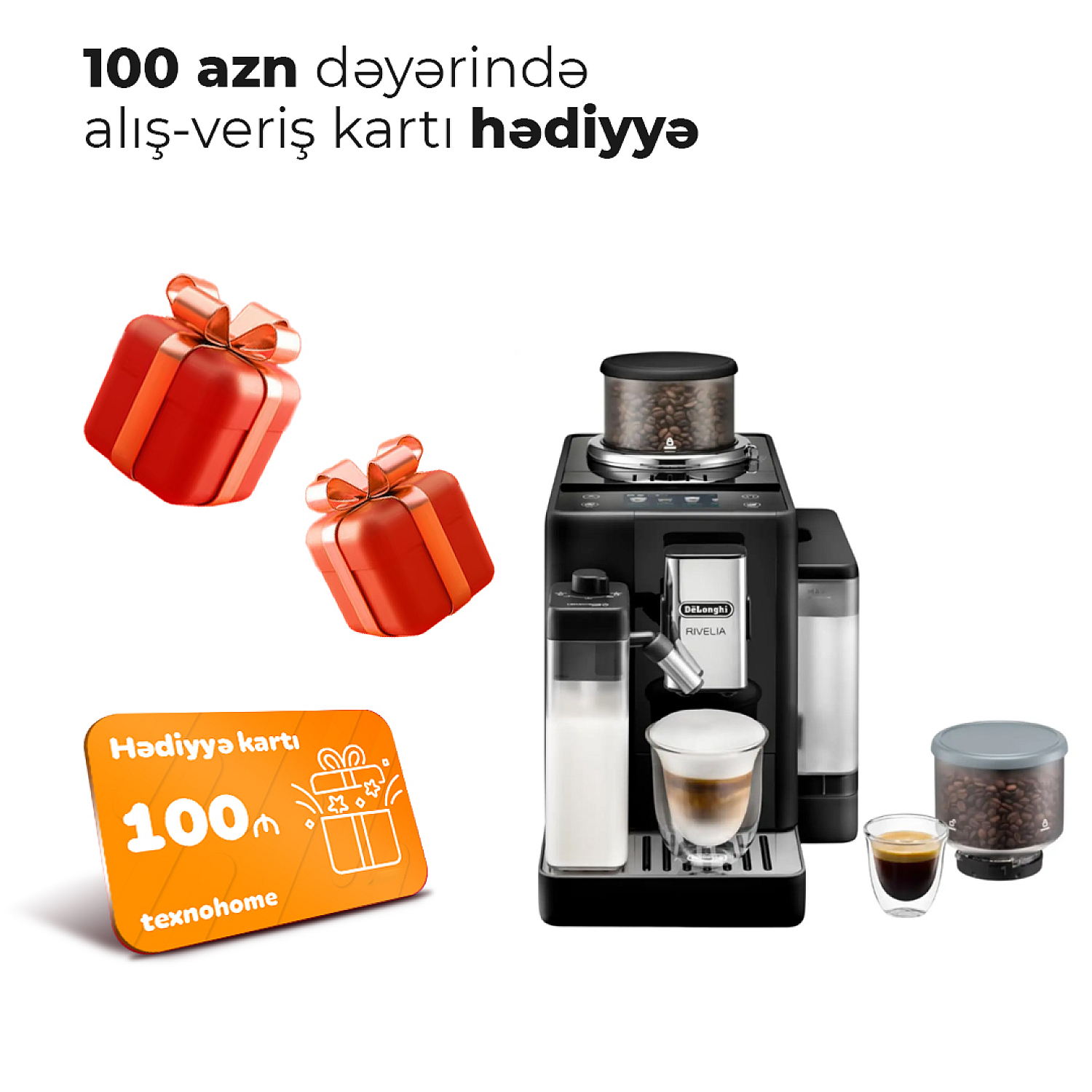 Qəhvəbişirən DeLonghi Rivelia EXAM440.55.B (3 aylıq)