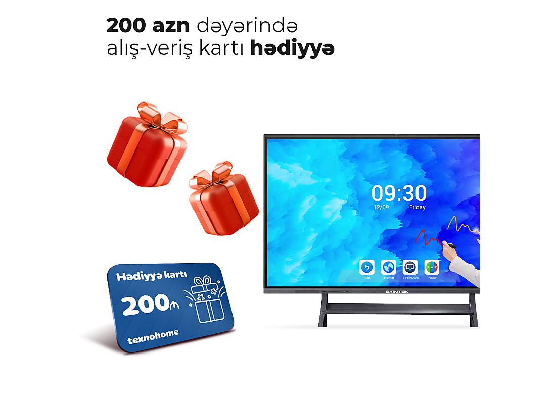 Smart Lövhə BYINYEK D75 With Camera+Stand (3 aylıq)