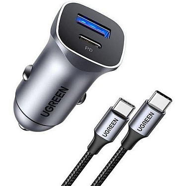 Avtomobil üçün charger UGREEN A+C Dual-Port Car Charger PD30W+SCP22.5W Avtomobil üçün charger UGREEN A+C Dual-Port Car Charger PD30W+SCP22.5W