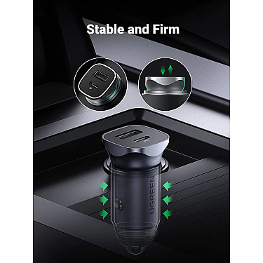 Avtomobil üçün charger UGREEN 30W 2-Port Fast Car Charger Avtomobil üçün charger UGREEN 30W 2-Port Fast Car Charger