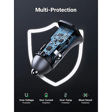 Avtomobil üçün charger UGREEN 30W 2-Port Fast Car Charger Avtomobil üçün charger UGREEN 30W 2-Port Fast Car Charger