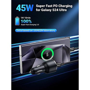 Avtomobil üçün charger UGREEN 63W Car Charger