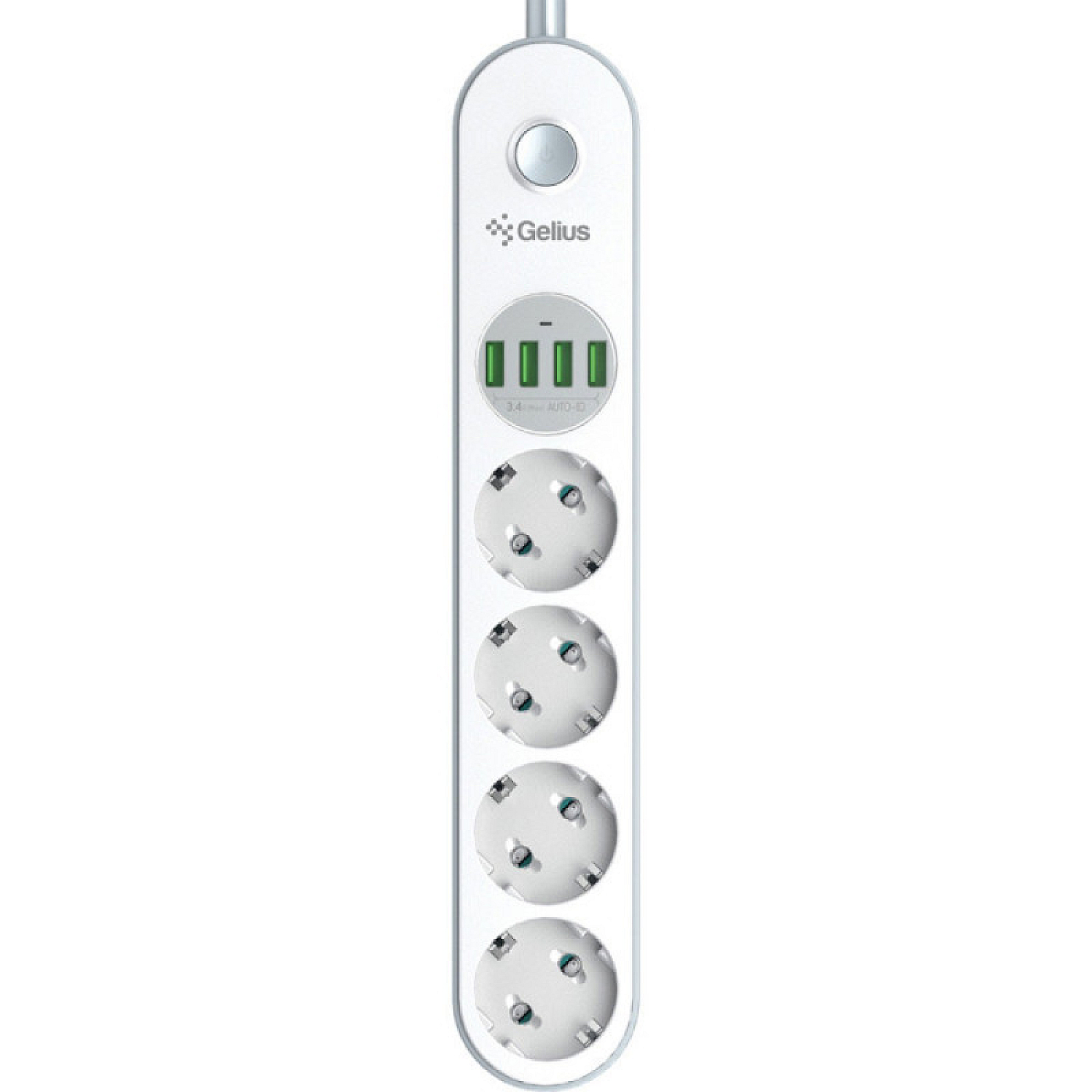 Uzatma kabeli Gelius Pro PowerStrip G-Power (4 220V Ports/ 4 USB ports3.4A) 2m GP-PS-001