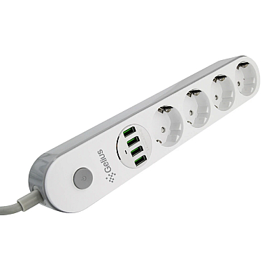 Uzatma kabeli Gelius Pro PowerStrip G-Power (4 220V Ports/ 4 USB ports3.4A) 2m GP-PS-001