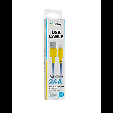 Kabel USB Gelius Full Silicon GP-UCN001L Lightning Yellow/Blue