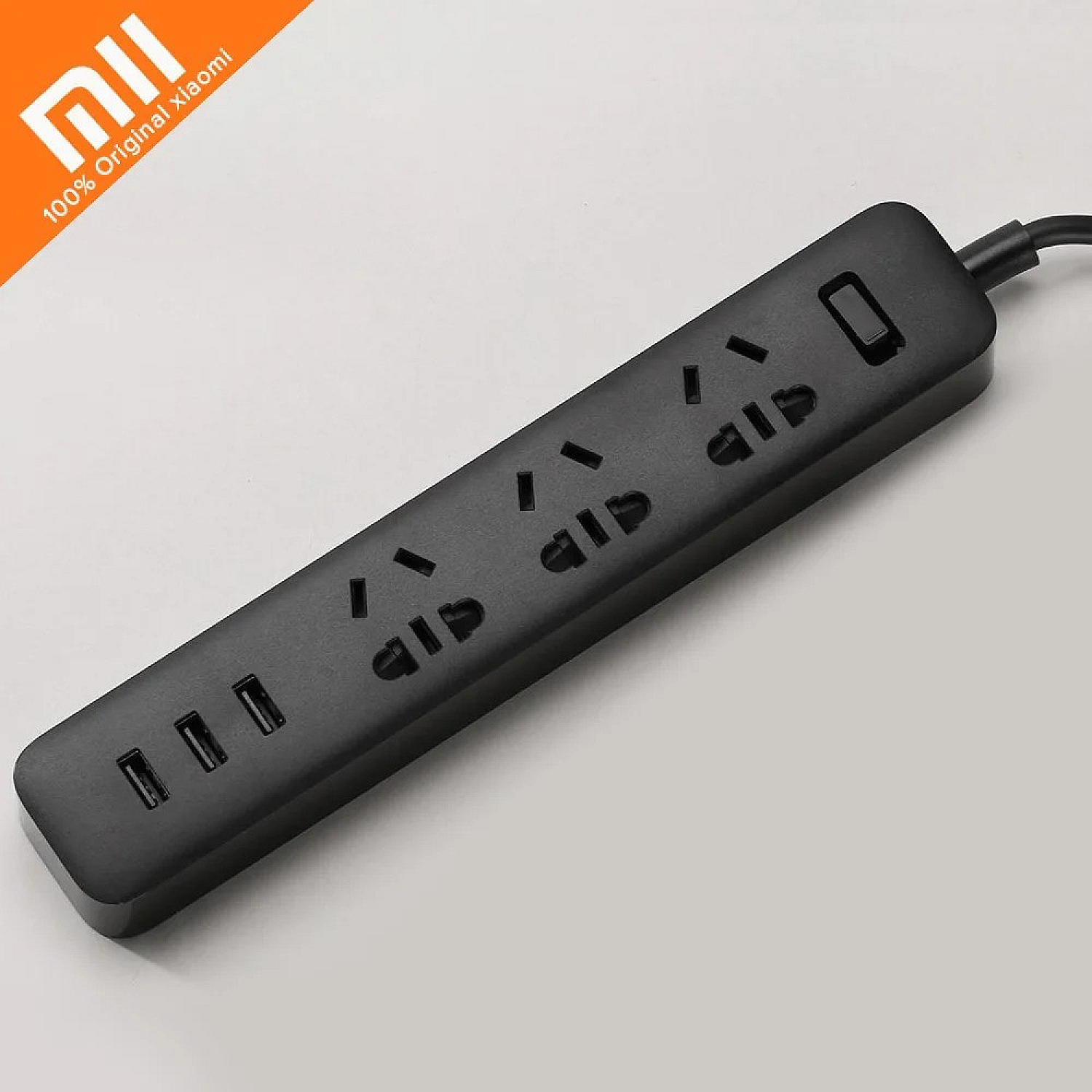 Uzatma kabelleri Mi Power Strip with 3 Ports USB-2A Fast Charge Black (BHR6860CN)