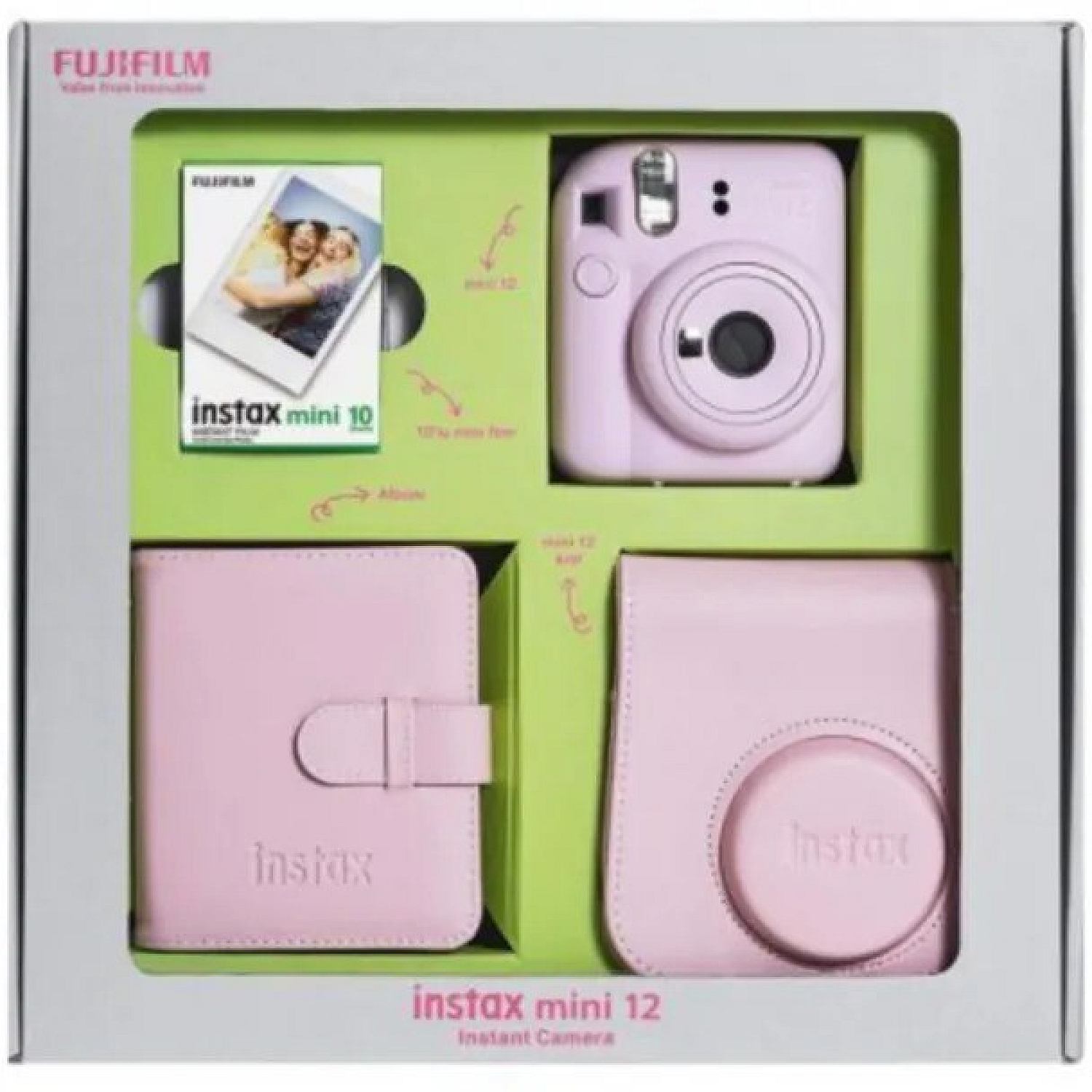 Fotoaparat Fujifilm Instax mini 12 Blossom Pink-Bundle Box Fotoaparat Fujifilm Instax mini 12 Blossom Pink-Bundle Box