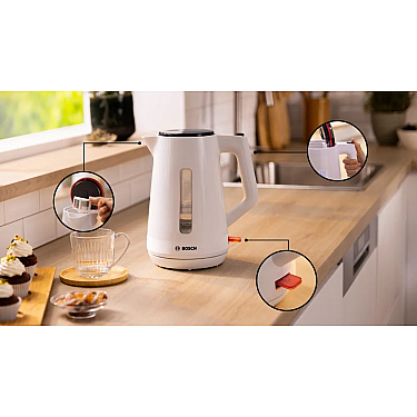 Elektrikli çaydan Bosch TWK1M121 White
