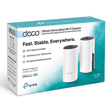 Router TP-Link - Deco M4 (2-pack) (AC1200 Whole Home Mesh Wi-Fi Unit)