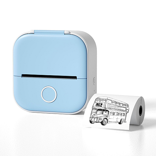 Printer Portable Mini Printer (BT instant printing) (Blue)