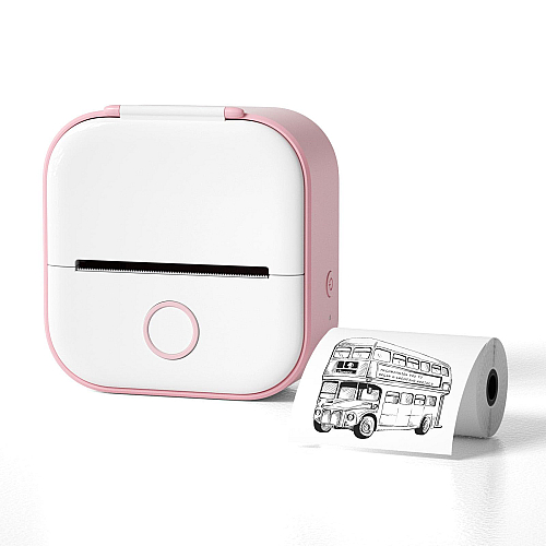 Printer Portable Mini Printer (BT instant printing) (Pink)