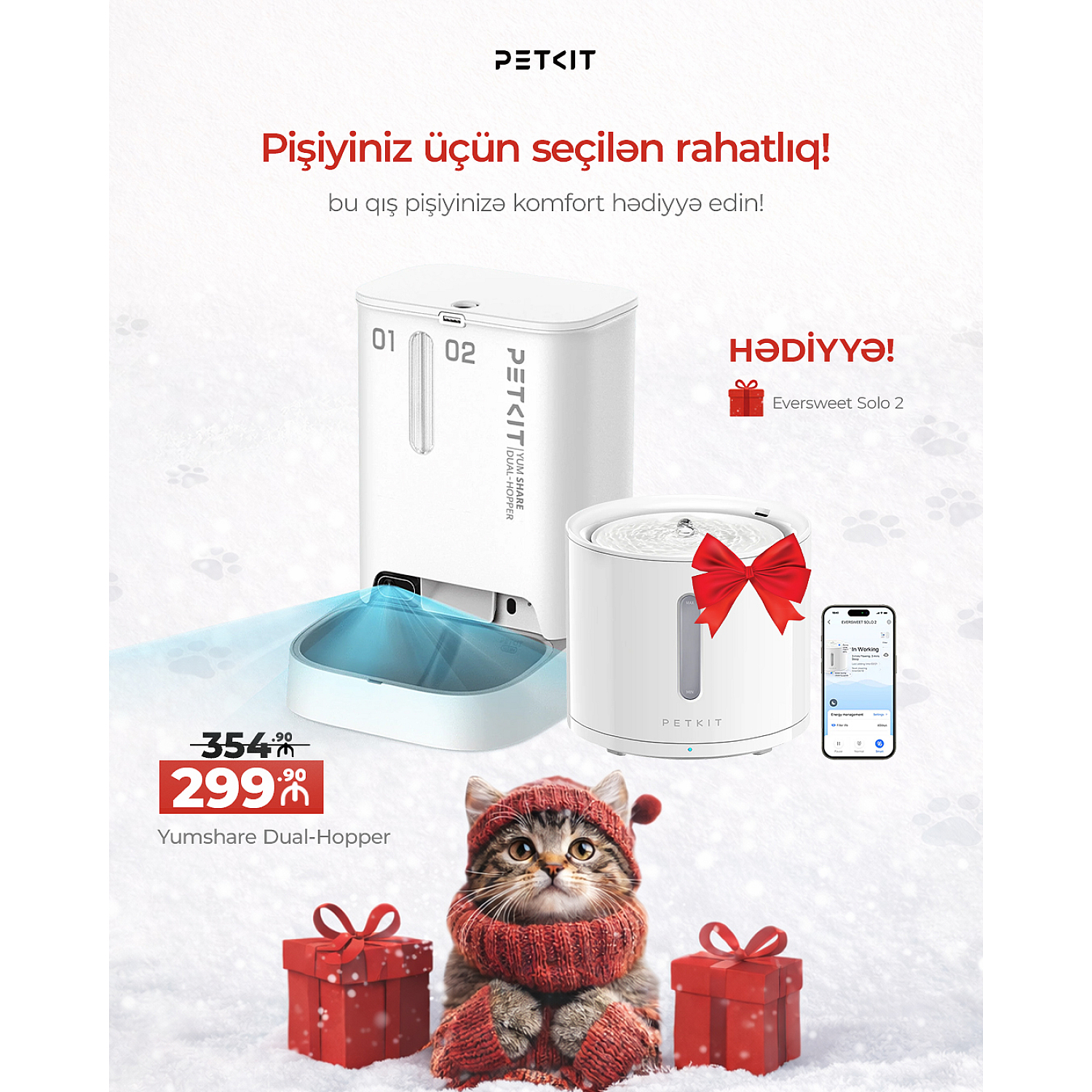 Petkit Yumshare Dual-Hopper with Camera Smart Pet Feeder (P591) (3 aylıq)