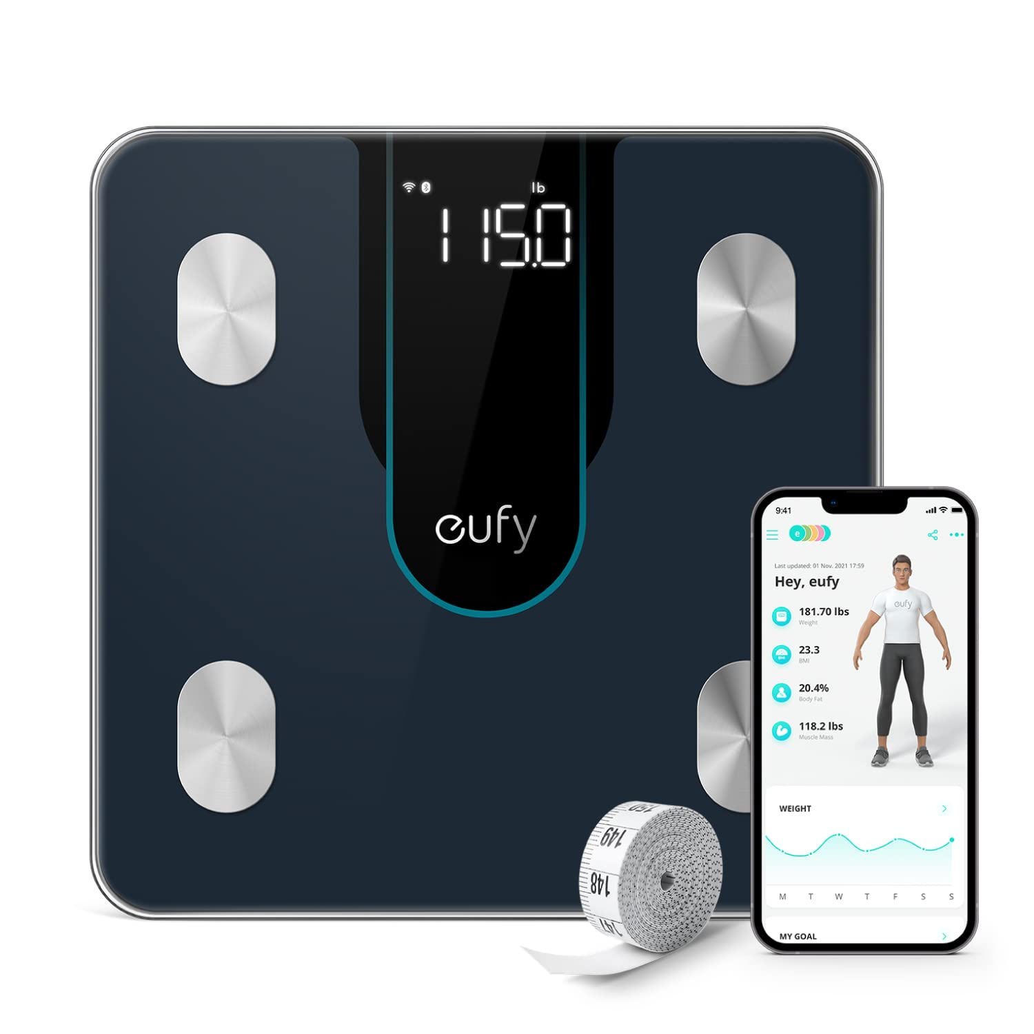 Tərəzi Anker Eufy Smart Scale P2 Black (T9148K11)