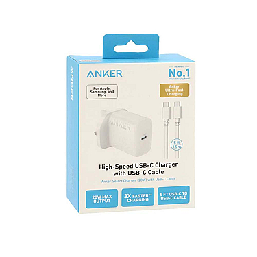 Adapter Başlığı Anker 20W with USB-C Cable (B2347K21)