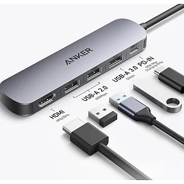 HUB Anker 332 USB-C Hub (5-in-1) Black (A8355H11)