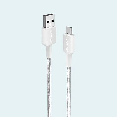 Kabel Anker 322 USB-A to USB-C 6ft braided White (A81H6H21)