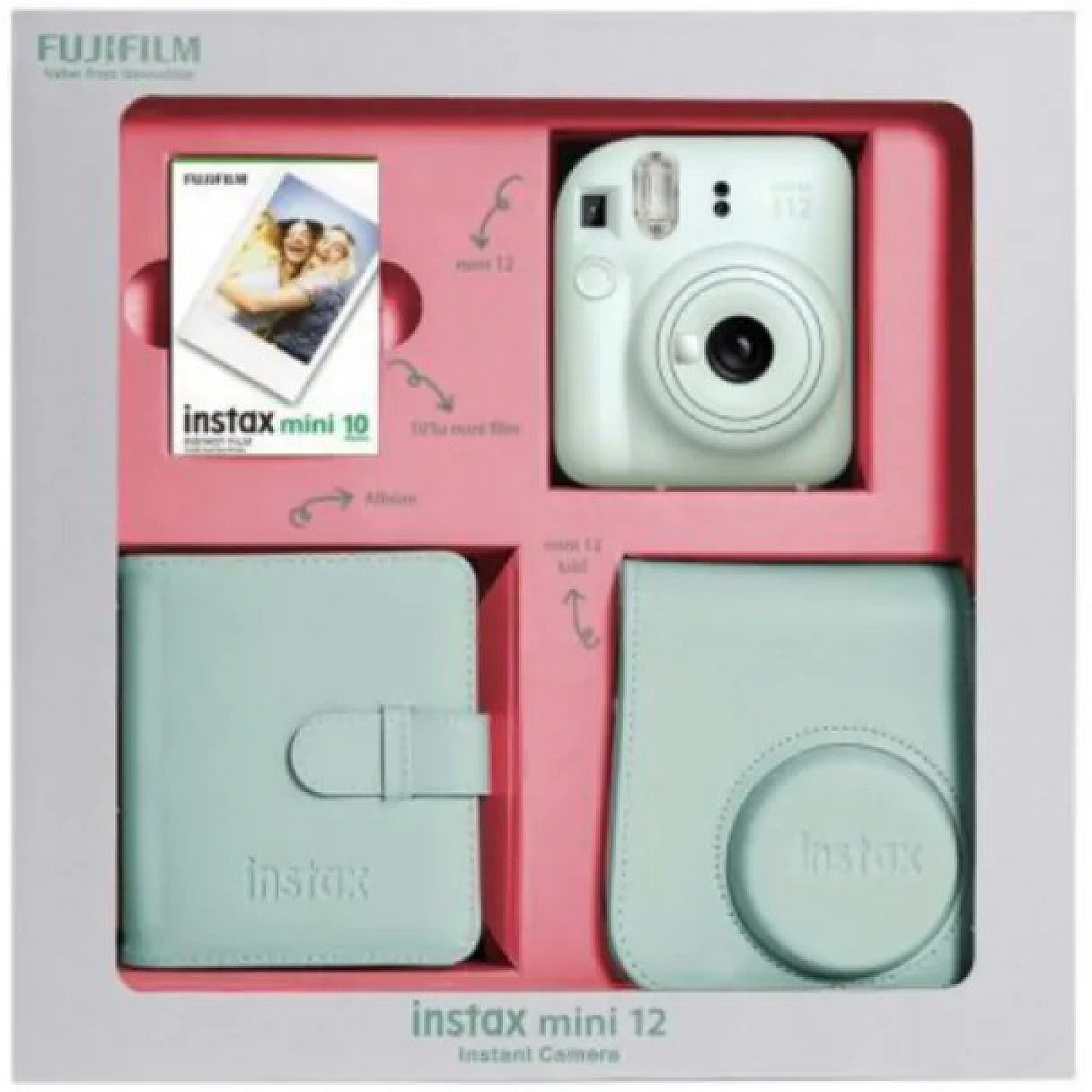 Fotoaparat Fujifilm Instax mini 12 Clay White-Bundle Box