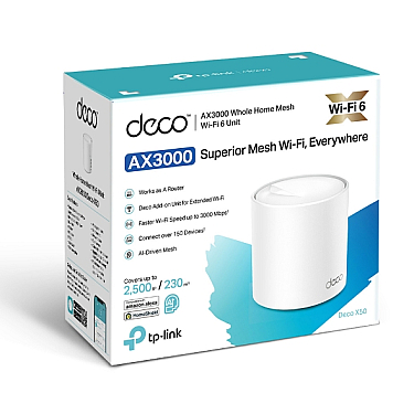 Router TP-Link - Deco X50 (1-pack) ( AX3000 Whole Home Mesh Wi-Fi 6 System)