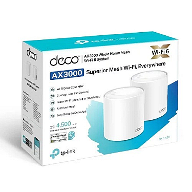Router TP-Link - Deco X50 (2-pack) ( AX3000 Whole Home Mesh Wi-Fi 6 System)