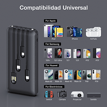 Power Bank 1HORA 10000mAh 10.5W GAR148 Black
