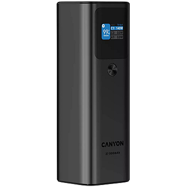 Power Bank Canyon PB-2010 TFT 27000 mAh 97.2Wh PD140W QC 3.0 Dark Grey