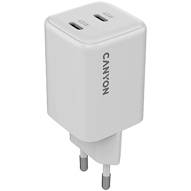 Adapter Başlığı Canyon CU45CC GaN 45W 2xPD EU White
