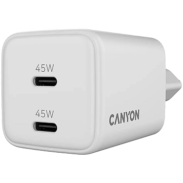 Adapter Başlığı Canyon CU45CC GaN 45W 2xPD EU White