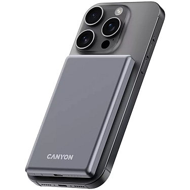Power Bank Canyon OnPower 505 slim Magnetic 5000 mAh PD20W Dark Grey