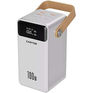 Power Bank Canyon OnPower 610 metal 60000 mAh PD100W White