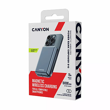 Power Bank Canyon OnPower 510 slim Magnetic 10000 mAh PD20W Dark Grey Power Bank Canyon OnPower 510 slim Magnetic 10000 mAh PD20W Dark Grey