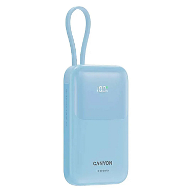 Power Bank Canyon OnPower 101 built-in cable 10000 mAh PD22.5W Blue