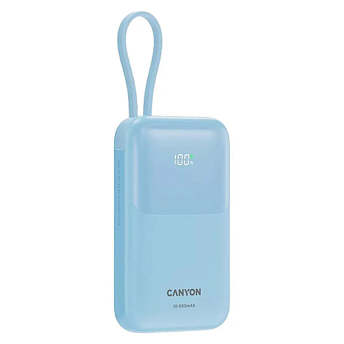 Power Bank Canyon OnPower 101 built-in cable 10000 mAh PD22.5W Blue