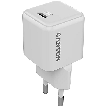 Adapter Başlığı Canyon CU20AC GaN 20W 1xPD 1xQC EU White