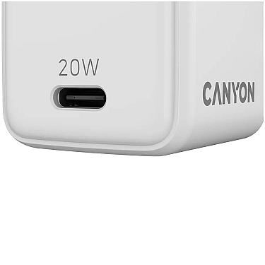 Adapter Başlığı Canyon CU20AC GaN 20W 1xPD 1xQC EU White