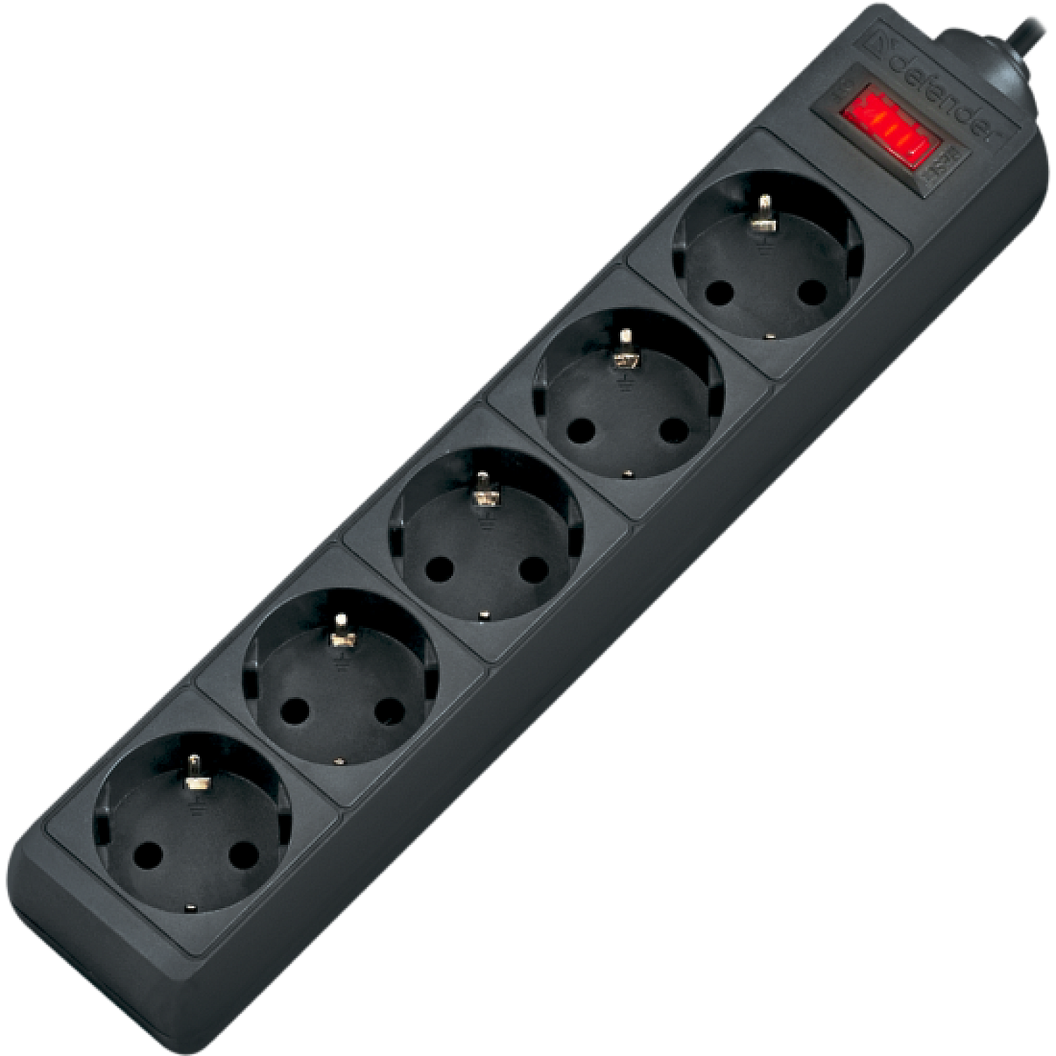 Surge protector Defender ES 1.8 1.8m, black, 5 outlets (99484)